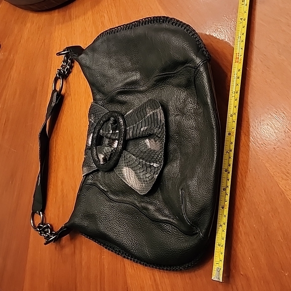 Chi by Carlos Falchi black leather and snakeskin print BEAUTY!! - Picture 4 of 12